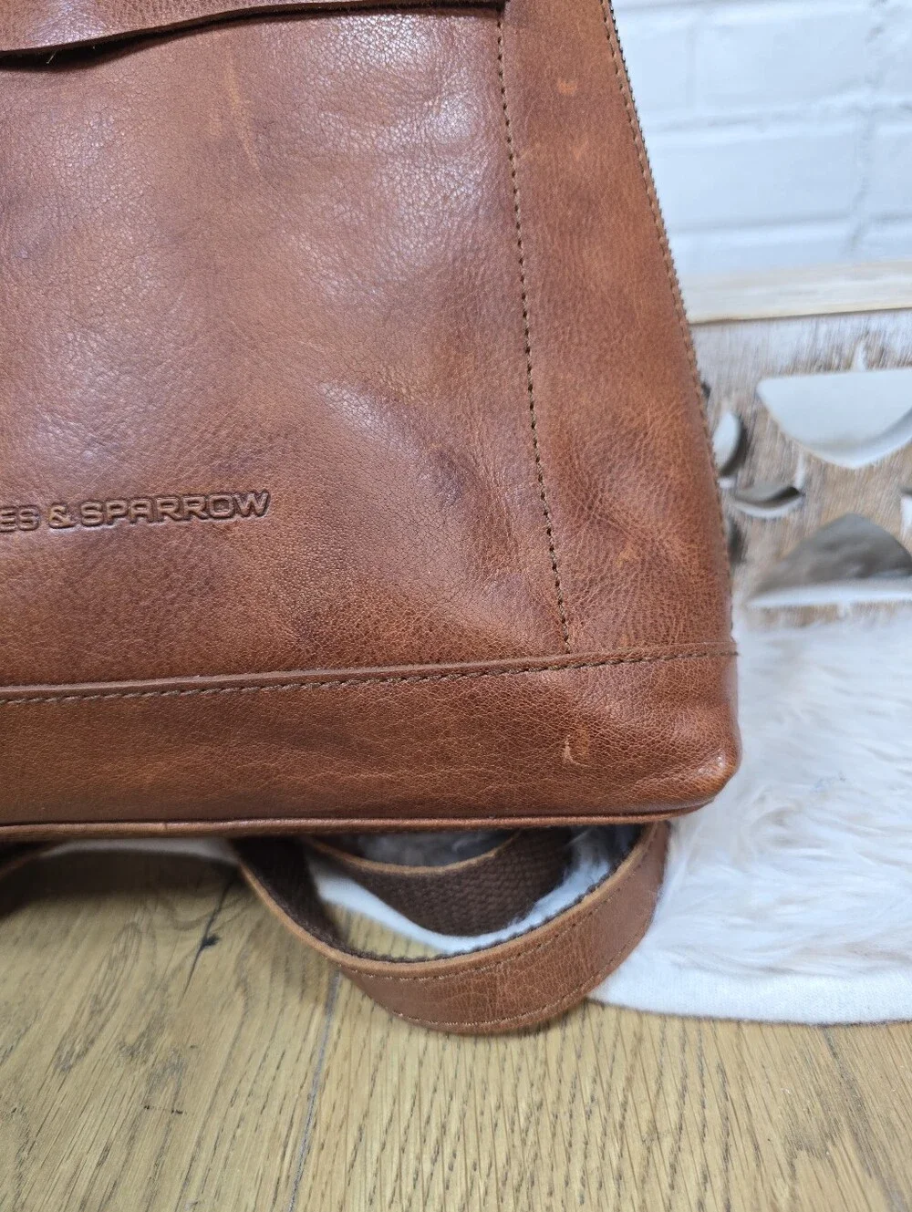 Spikes and Sparrow Brown Leather Backpack
